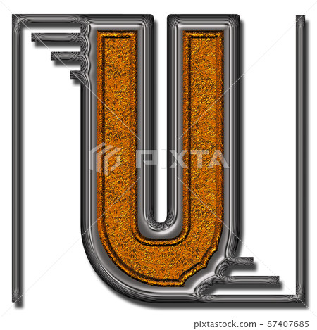 3D render of double metal alphabet letter 87407685