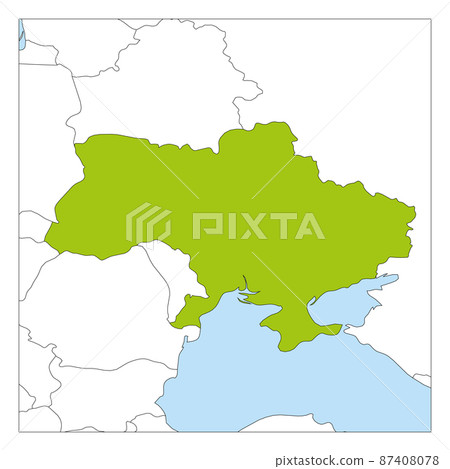 Map of Ukraine green highlighted with neighbor countries Map of Ukraine green highlighted with neighbor countries 87408078