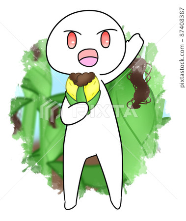 一個在玉米地裡微笑著舉起手的角色 87408387