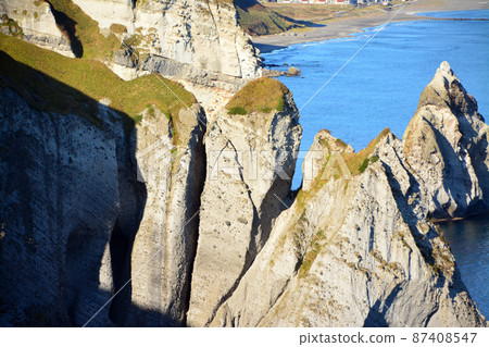 Cape Chikyu-Erosion of Special-Looking Rocks Cliffs Cape Chikyu-Erosion of Special-Looking Rocks Cliffs 87408547