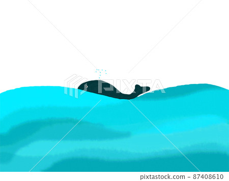 鯨魚在海中吹潮游泳的地方 87408610