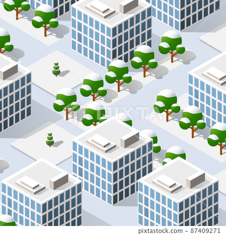 3d cityscape city street public block house from 87409271