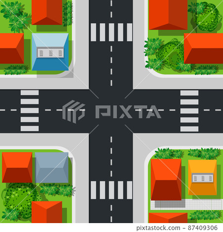Seamless repeating background urban pattern Top view Seamless repeating background urban pattern Top view 87409306