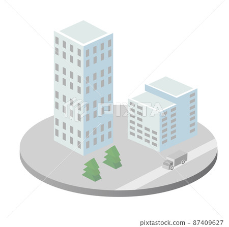 Vector isometric urban architecture single building of the modern 87409627