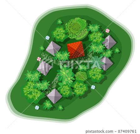 Top view of the island paradise from helicopter seascapes 87409761