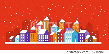 Lifestyle illustration of urban life. The flat landscape 87409818