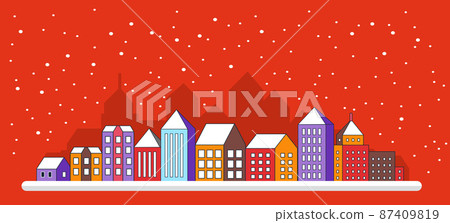 Lifestyle illustration of urban life. The flat landscape 87409819