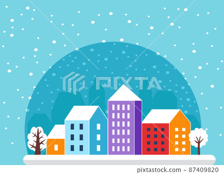 Lifestyle illustration of urban life. The flat landscape Lifestyle illustration of urban life. The flat landscape 87409820