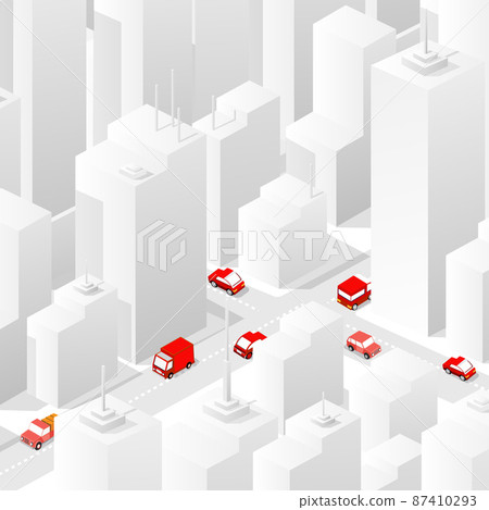 White City 3D illustration Isometric view of skyscraper 87410293