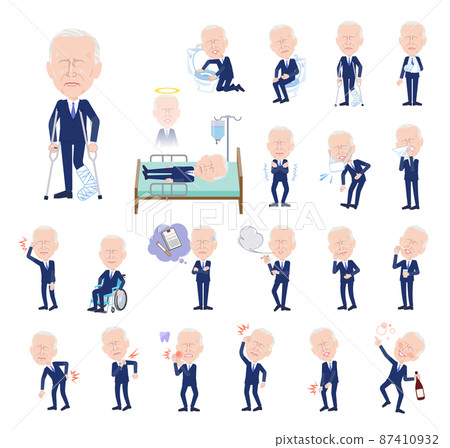 A set of middle-aged men injured or ill 87410932