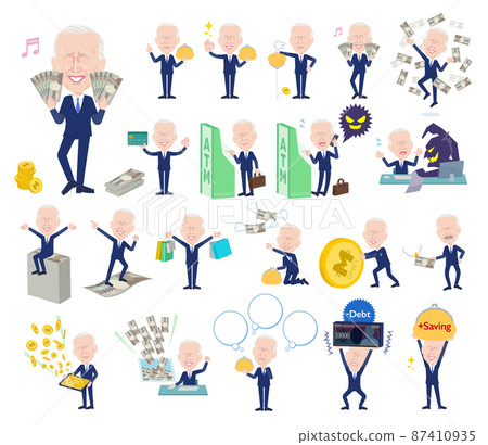 一組關於金錢和經濟的中年男人 87410935