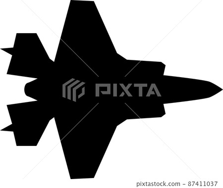 戰鬥機剪影素材矢量 87411037
