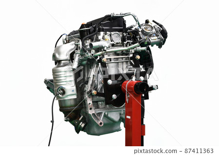 Engine under maintenance at the engine stand Engine under maintenance at the engine stand 87411363