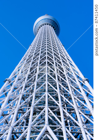 從正下方仰望東京天空樹 87411450