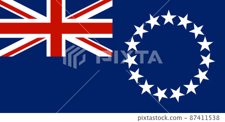National Flag Cook Islands, Cook Islands Ensign, Blue ensign with a ring of fifteen white stars in the fly 87411538