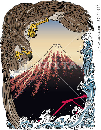Ukiyo-e Eagle and Wave & Mt. Fuji Part 1 Ukiyo-e Eagle and Wave & Mt. Fuji Part 1 87411941