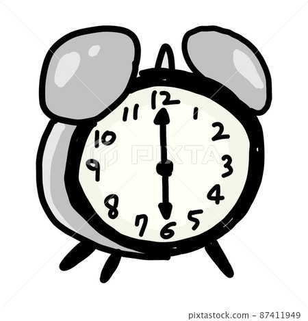 指向 6 點鐘的鬧鐘的插圖 87411949