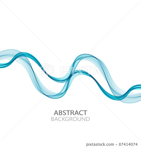 Horizontal blue smooth abstract wave vector... - Stock Illustration ...