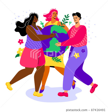 Take care of the planet - colorful flat design style illustration 87416491