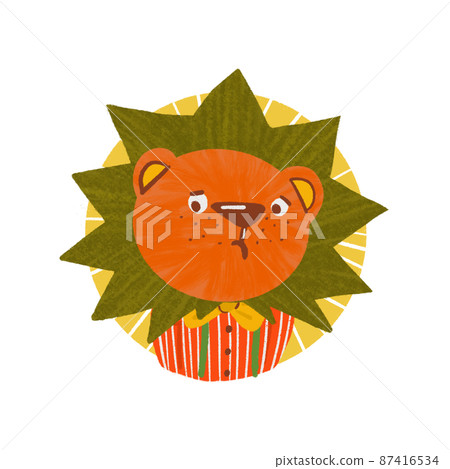 獅子圖畫書風格圖標 獅子圖畫書風格圖標 87416534