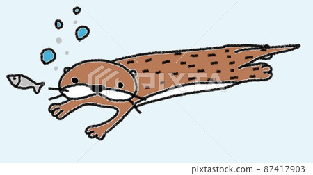 Otter swimming Otter swimming 87417903