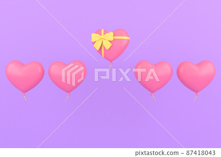 Valentine's Day and Mother's Day greeting card, 3D rendering of celebrations on special days. 87418043