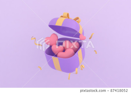 Valentine's Day and Mother's Day greeting card, 3D rendering of celebrations on special days. Valentine's Day and Mother's Day greeting card, 3D rendering of celebrations on special days. 87418052