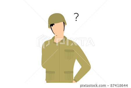 Male soldier poses, have doubts 87418644