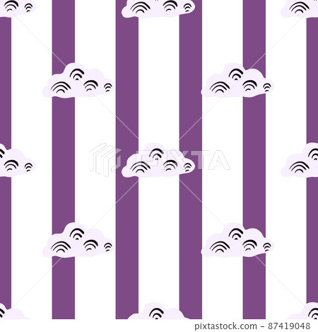 Cute clouds seamless pattern. Stylized children ornament. Cute clouds seamless pattern. Stylized children ornament. 87419048