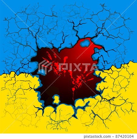 Stop Putin Stop War Banner text with Ukraine flag. International protest, Stop the war against Ukraine. Vector illustration 87420104