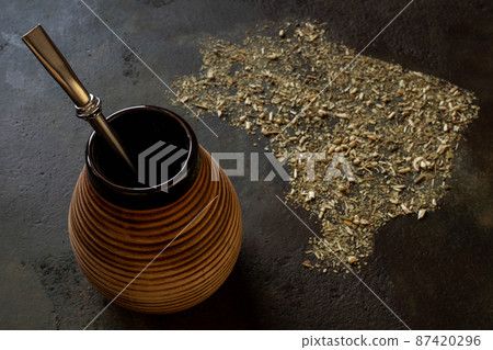 shape of Brasil made of yerba mate 87420296