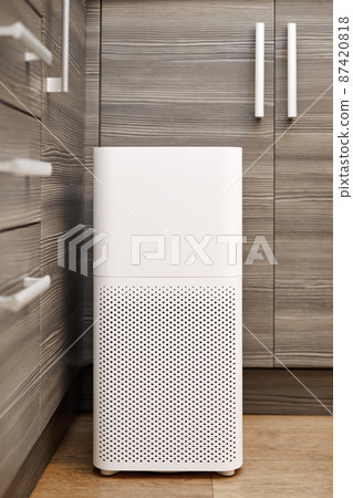 White air purifier in the kitchen of the apartment White air purifier in the kitchen of the apartment 87420818