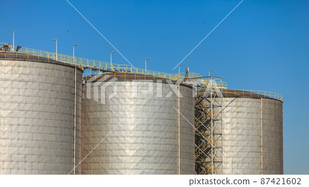 Silo in morning harbour. 87421602