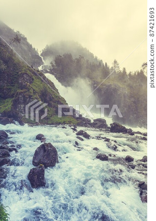 Latefossen waterfall in Norway Latefossen waterfall in Norway 87421693