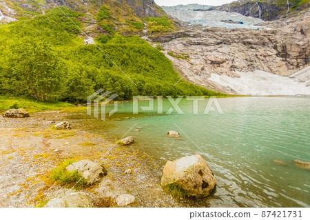 Boyabreen Glacier and lake in Norway Boyabreen Glacier and lake in Norway 87421731