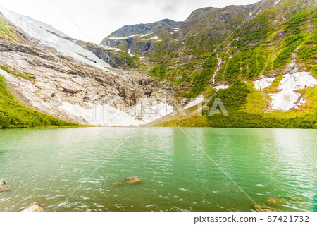 Boyabreen Glacier and lake in Norway Boyabreen Glacier and lake in Norway 87421732