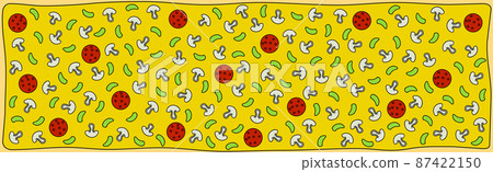 Panoramic realistic pizza background, web template - Vector 87422150