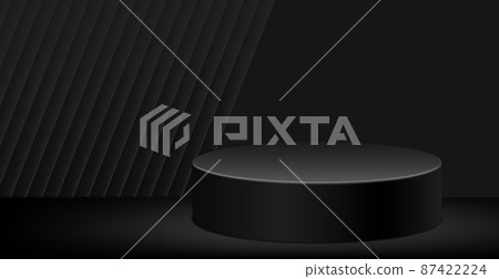 Dark black panoramic abstract pedestal background - Vector Dark black panoramic abstract pedestal background - Vector 87422224