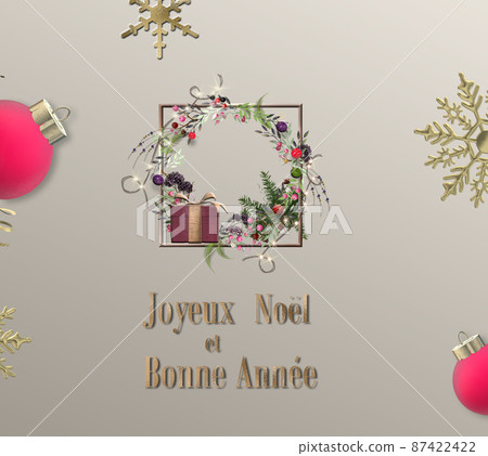 Christmas greeting template in French 87422422