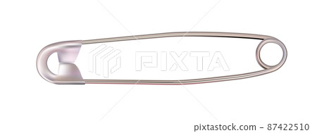 Safety pin set isolated on white background. Vector illustration. Safety pin set isolated on white background. Vector illustration. 87422510