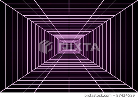80s futuristic style 3D grid 87424559