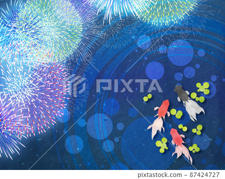 Swimming goldfish background material 87424727