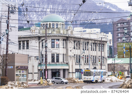 Hakodate Townscape and Hakodate City Tram Hakodate Townscape and Hakodate City Tram 87426404