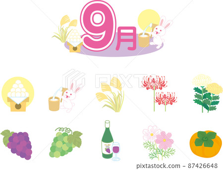 September illustration set 87426648