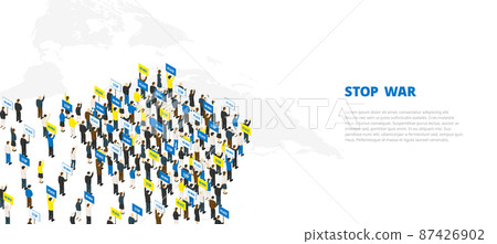 Image of people all over the world who appeal against war 87426902