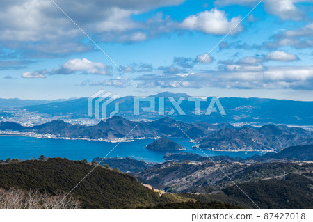 達磨山高原展望台的富士山和駿河灣 達磨山高原展望台的富士山和駿河灣 87427018
