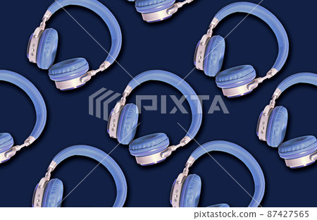 headphone on white background with sky New technology 87427565