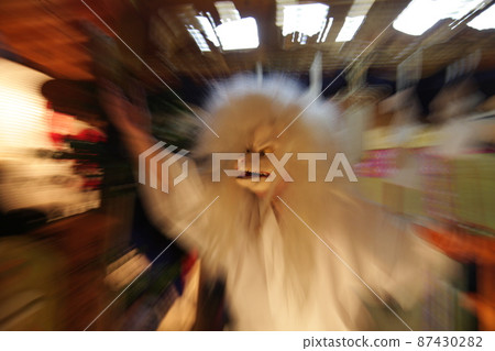A white fox dancing at the Yasaka Shrine Summer Festival in Hatoyama Town, Saitama Prefecture, which was selected as the number one city in the metropolitan area with many happy people in 2021. 87430282
