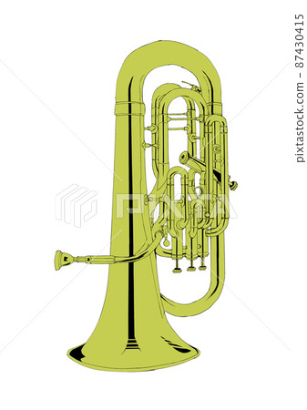 Euphonium real illustration color single color 87430415