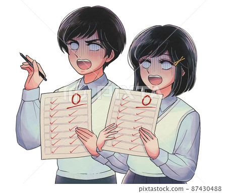 復古少女卡通風格,得0分學生插畫 復古少女卡通風格,得0分學生插畫 87430488